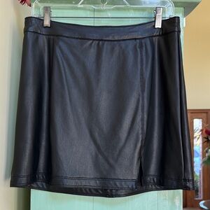 Rewash Black Faux Leather Mini Skirt
